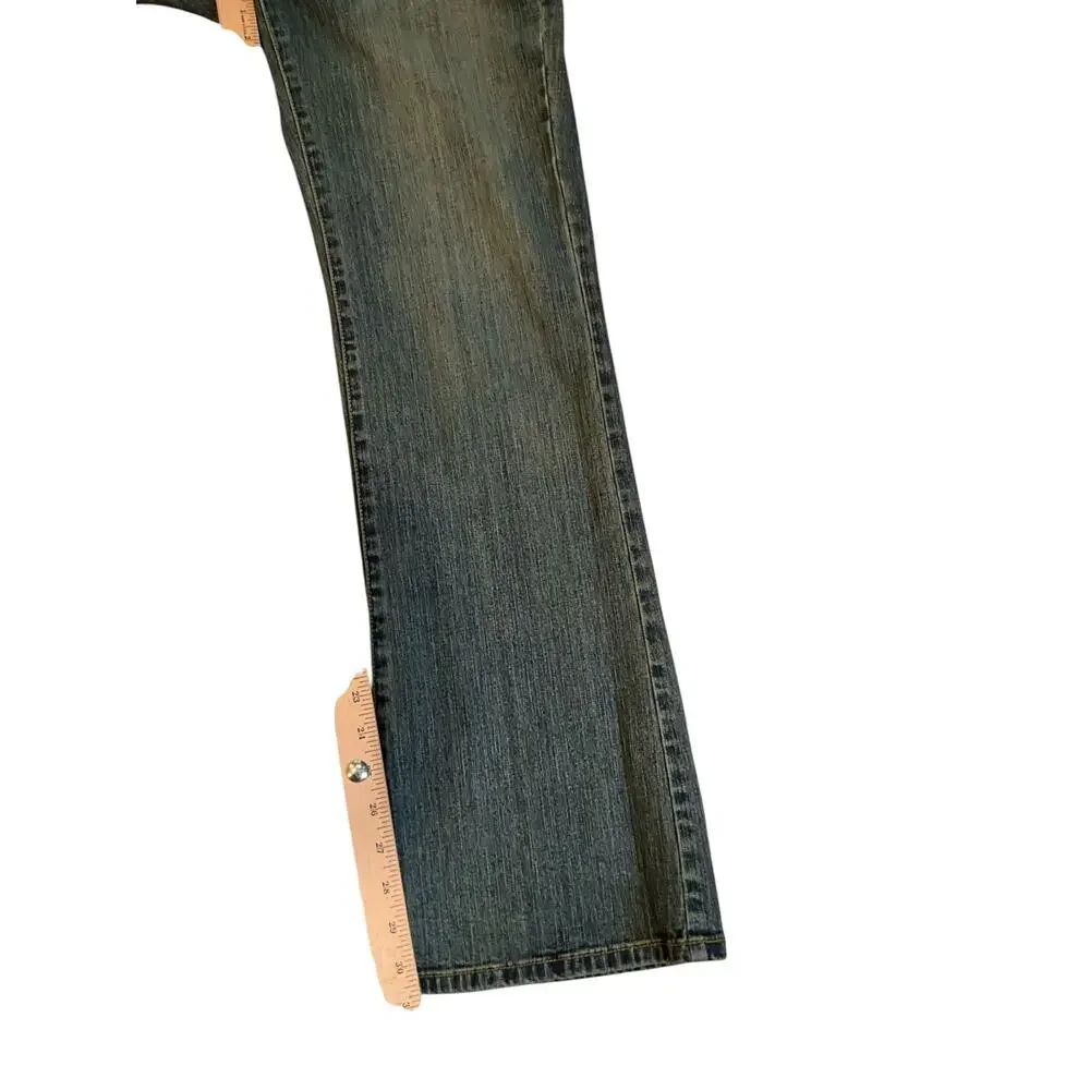 Michael Kors Embellished Bootcut Jeans Low Rise Dark Wash Blue Womens‎ Sz 10 NEW